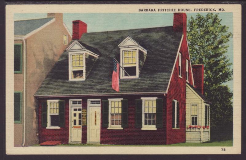 Barbara Fritchie House,Frederick,MO Postcard