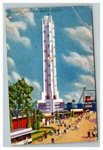 Vintage 1933 Postcard Havoline Thermometer Chicago World's Fair Illinois