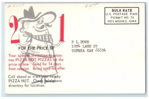 c1905 Pizza Hut Restaurant Dining Room Topeka Kansas KS, Multiview Postcard