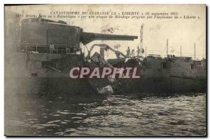 Old Postcard Boat Catastrophe La Liberte armor of September 25, 1911 Breche m...