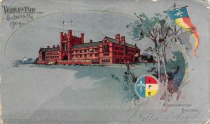 St Louis '04 Expo, Administration Building, Fancy Stamp & Cancel,  Old Postcard