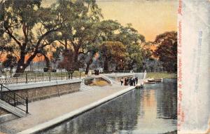 MEXICO-LAGO de CHAPULTEPEC: EL EMBARCADERO-1907 POSTMARK POSTCARD