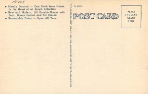 Postcard 1940s Florida Jacksonville Beach Hotel Wave Crest occupation 23-11984