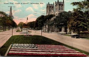 Wisconsin Milwaukee Floral Flag Court Of Honor 1921