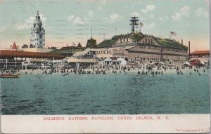 Postcard Balmer's Bathing Pavilion Coney Island NY 1908