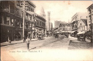 Main Street Business Disrict, Pawtucket RI Undivided Back Vintage Postcard L49