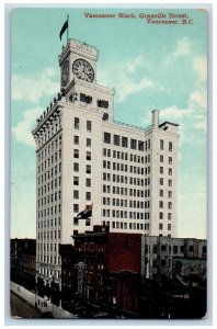 Vancouver BC Canada Postcard Vancouver Block Granville Street c1910 Antique