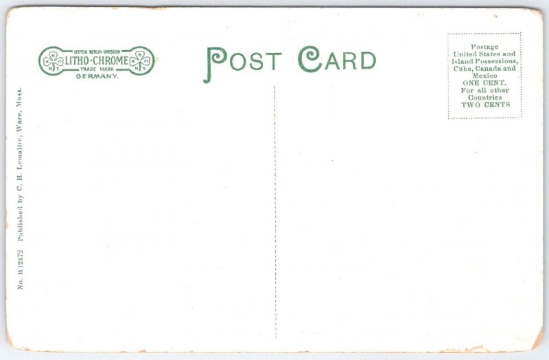 Vintage Pumping Station Grounds Ware Massachusetts Linen Postcard