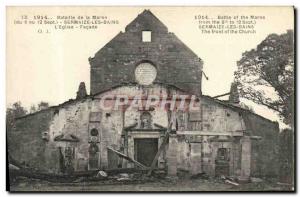 Old Postcard Sermaize-les-Bains L & # 39Eglise Facade Army