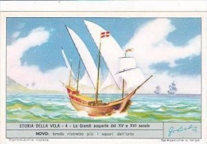 Liebig Trade Card S1803 Story of Sail No 4 Le Grandi scoperte del XV e XVI se...