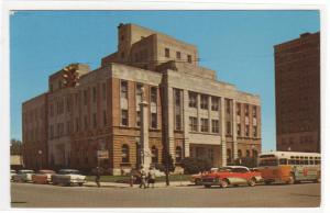 Court House Cars Bus Meridian Mississippi 1970 postcard