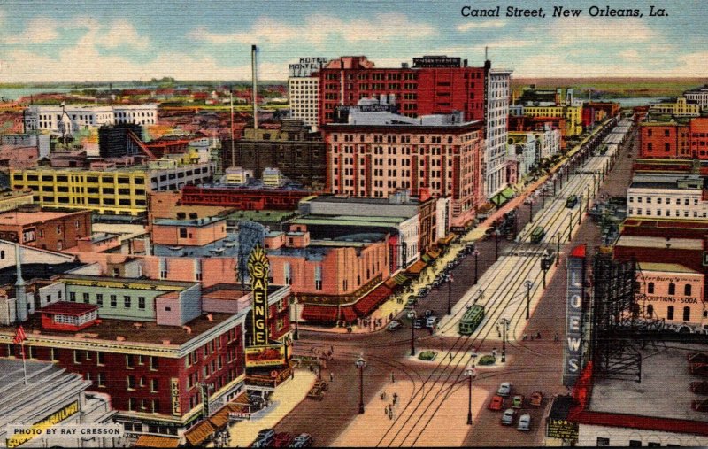 Louisiana New Orleans Trolleys On Canal Street Curteich