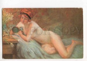 3034940 NUDE Lady w/ MIRROR. By FAVIER Vintage LAPINA PC