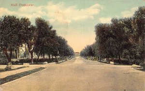 Pakistan Mall Peshawar Trees vintage postcard