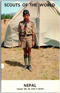 VINTAGE POSTCARD SCOUTS OF THE WORLD REPRESENTED BY NEPALESE BOY 1968