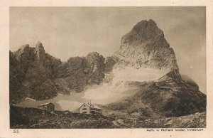 Mountaineering Austria 1925 Karwendel Lamsenjochhutte mit Lamsenspitze refuge