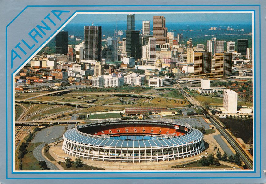 Atlanta Fulton County Stadium Skyline Aerial Photo Art Print by