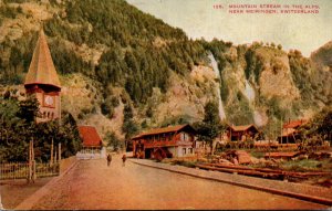 Switzerland Mountain Stream In The Alps Near Meiringen 1912