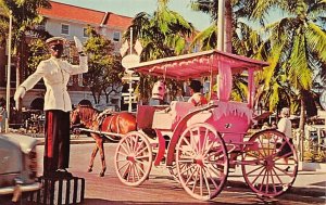 Carriage Taxi and Traffic Policeman Nassau in the Bahamas 1974 