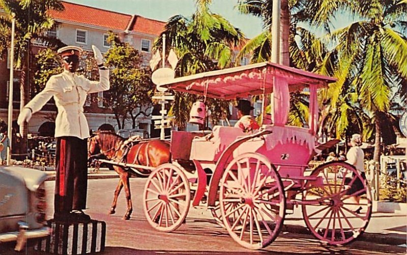 Carriage Taxi and Traffic Policeman Nassau in the Bahamas 1974 