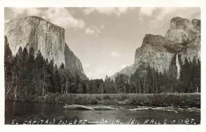 RPPC El Capitan Bridal Veil Falls Yosemite California Real Photo P21