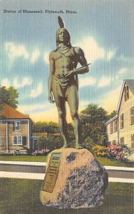 Statue Of Massasoit Plymouth, Massachusetts USA Unused 