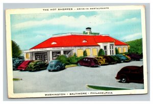 Vintage 1962 Advertising Postcard Hot Shoppes Drive-In Restaurants