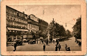 Vtg Postcard 1927 Unter den Linden Berlin Germany Street VIew