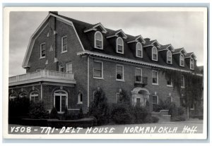 Norman Oklahoma OK RPPC Photo Postcard Tri-Delt Sorority House c1920's