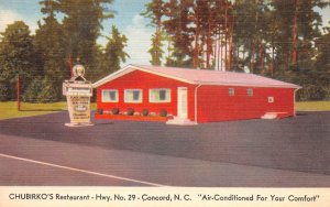 Concord North Carolina Chubirko's Restaurant, Color Linen Vintage Postcard U7304