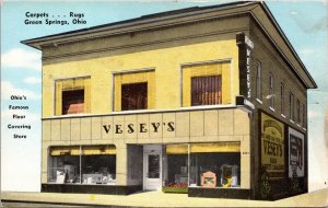 Postcard Vesey's Floor Covering Store Junction 19 & 113 in Green Springs, Ohio