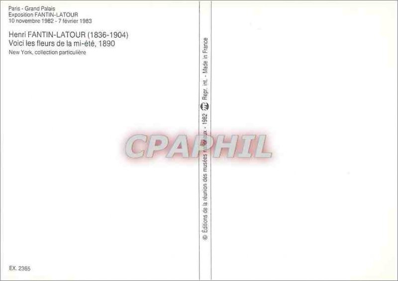 Modern Postcard Paris Grand Palais exhibition Fantin Latour November 10, 1982...