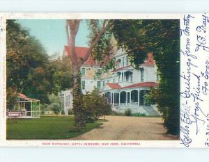 Pre-1907 VENDOME HOTEL San Jose California California CA j6133