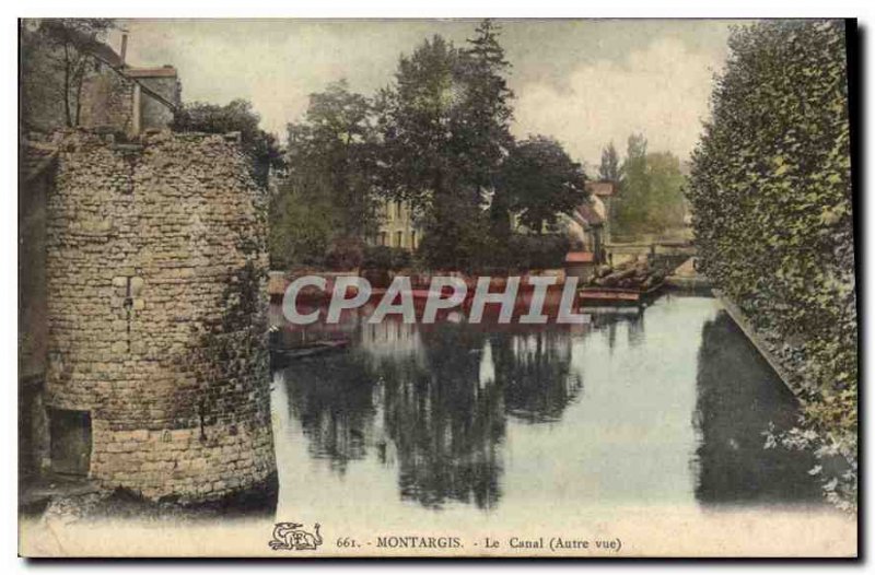 Old Postcard Montargis Canal (Other view)