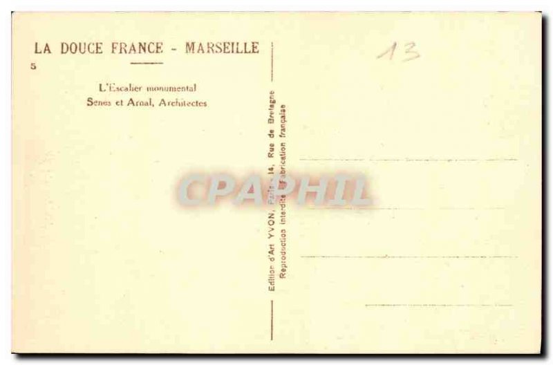 Postcard Old Marseille Monumental Staircase Senes and Arnal Architects