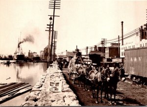 Louisiana New Orleans Sand Bags Piled High On The Mississippi River Circa 1900