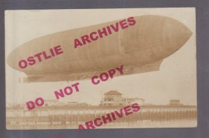 Atlantic City NEW JERSEY RPPC 1912 AIRSHIP AKRON Dirigible Zeppelin BEFORE CRASH