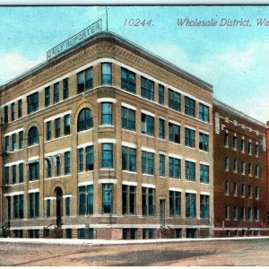 c1910 Waterloo, IA Wholesale District Downtown Litho Photo Postcard Main St A35