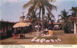 Dexter 1940s La Posada Motor Hotel roadside Postcard Miami Florida 12623