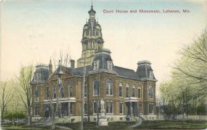 1910 Court House Monument Lebanon Missouri hand colored Farrar 2187