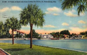 Florida St Petersburg View Of Snell Isle From Coffee Pot Drive 1947 Curteich