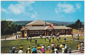 Visitors enjoying the Pipe Band in front of The Gaelic College,  St. Ann,  Ca...