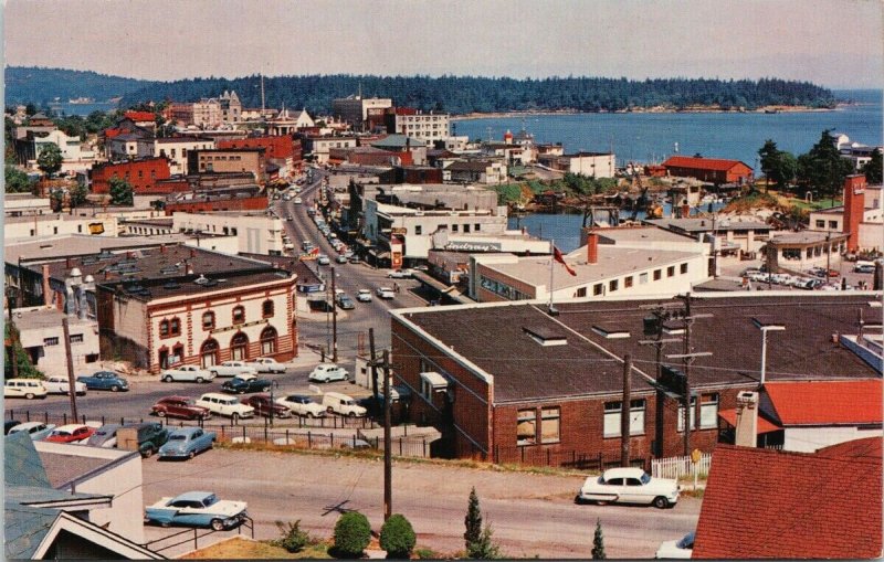 Nanaimo BC British Columbia Vancouver Island Birdseye Postcard G24