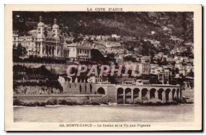 Old Postcard The French Riviera Monte Carlo casino and Pigeon Shooting
