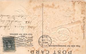 F30/ Easter Postcard Holiday Greetings Patriotic Military Dressed Rabbits 7