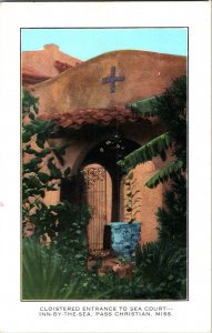 Cloistered Entrance to Sea Cort, Inn-By-The-Sea Pass Christian MS Postcard K42