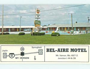 Pre-1980 OLD CARS & BEL-AIRE MOTEL Mt. Mount Vernon Missouri MO s7352