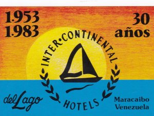 Venezuela Maracaibo Hotel Del Lago Vintage Luggage Label sk2895