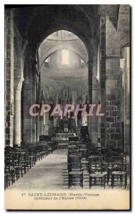 Postcard Old St Leonard Haute Vienne Interior of the Church
