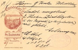 Switzerland Chocolat Suchard Advertising 1905 Ambulant postal stationery B991